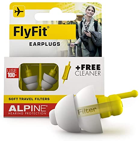 Los tapones FlyFit están diseñados para aliviar la presión del aire en los viajes en avión, previenen también el dolor de tímpano. SNR: 17 dB                                                                                                             